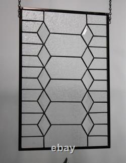 Clear Beveled Stained Glass Panel. Contemporary hanging panel