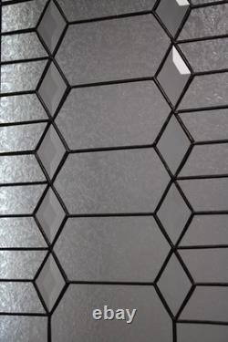 Clear Beveled Stained Glass Panel. Contemporary hanging panel