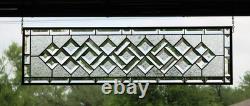 Clear Beveled Stained Glass Panel. Modern Privacy Window Hanging. Rectangular