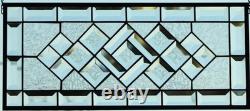 Clear Beveled Stained Glass Panel. Modern Privacy Window Hanging. Rectangular Clear Beveled Stained Glass Panel. Modern Privacy Window Hanging. Rectangular