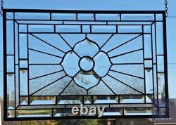 Clear Beveled Stained Glass Panel. Modern Privacy Window Hanging. Textured Art