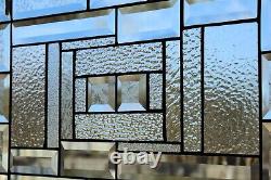 Clear Beveled Stained Glass Panel, Window HMD-US-? 20 1/2 x 13 1/2