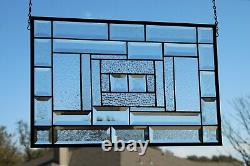 Clear Beveled Stained Glass Panel, Window HMD-US-? 20 1/2 x 13 1/2