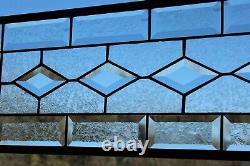 Clear Beveled Stained Glass Panel, Window HMD-US-? 28 5/8 X 8 5/8