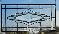 Clear Beveled Stained Glass Panel, Window Hanging 28 1/2 x 14 1/2Remarkabel