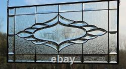 Clear Beveled Stained Glass Panel, Window Hanging 28 1/2 x 14 1/2Remarkabel