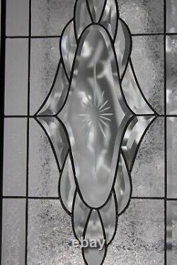 Clear Beveled Stained Glass Panel, Window Hanging 28 1/2 x 14 1/2Remarkabel