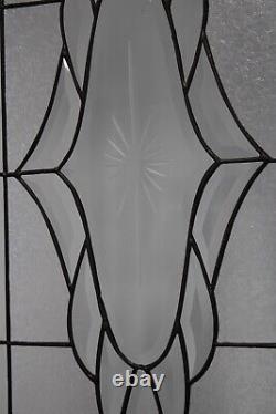 Clear Beveled Stained Glass Panel, Window Hanging 28 1/2 x 14 1/2Remarkabel