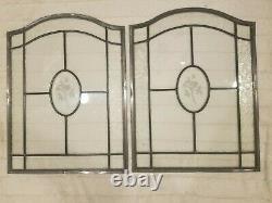 Clear Beveled Stained Glass Window Panel Or Cabinet Insert