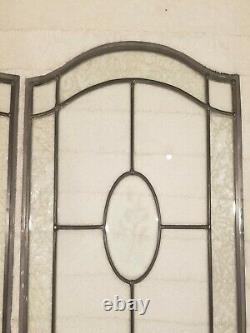 Clear Beveled Stained Glass Window Panel Or Cabinet Insert