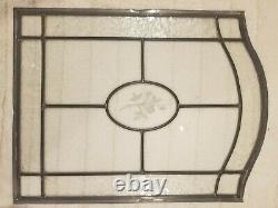 Clear Beveled Stained Glass Window Panel Or Cabinet Insert