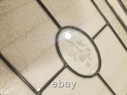 Clear Beveled Stained Glass Window Panel Or Cabinet Insert