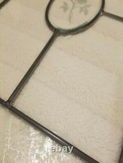 Clear Beveled Stained Glass Window Panel Or Cabinet Insert