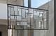 Clear Geometric Stained Glass Panel. Beveled Window Hanging 28.5 x 12.5