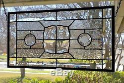 Clear, Iridized, Beveled, Stained Glass Window Panel, Hanging, Transom, Sidelight