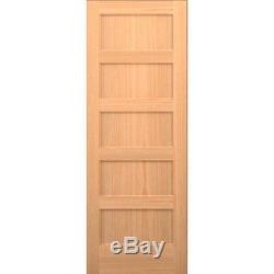 Clear Pine 5 Panel Flat Mission Shaker StainGrade Solid Core Interior Wood Doors