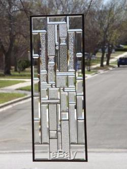 Clear Reflections Beveled Stained Glass Window Panel 36 ¾x 13 ¾(93x35Cm)