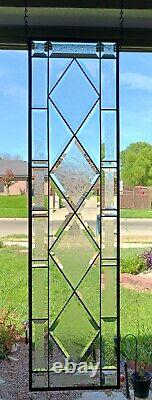 Clear Reflections Beveled Stained Glass Window Panel-40 3/4 x 10 1/2