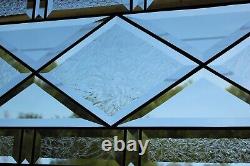 Clear Reflections Beveled Stained Glass Window Panel-40 3/4 x 10 1/2