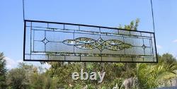 Clear Stained Glass Panel. 14.75 x 58.75. Contemporary Rectangular Window