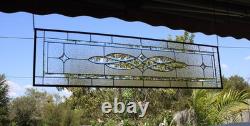 Clear Stained Glass Panel. 14.75 x 58.75. Contemporary Rectangular Window