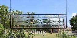 Clear Stained Glass Panel. 14.75 x 58.75. Contemporary Rectangular Window