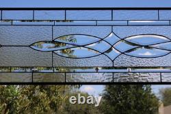 Clear Stained Glass Panel. 14.75 x 58.75. Contemporary Rectangular Window