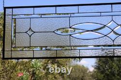 Clear Stained Glass Panel. 14.75 x 58.75. Contemporary Rectangular Window