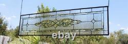 Clear Stained Glass Panel. 14.75 x 58.75. Contemporary Rectangular Window