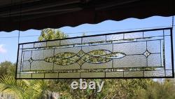 Clear Stained Glass Panel. 14.75 x 58.75. Contemporary Rectangular Window