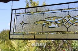 Clear Stained Glass Panel. 14.75 x 58.75. Contemporary Rectangular Window