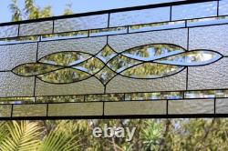 Clear Stained Glass Panel. 14.75 x 58.75. Contemporary Rectangular Window