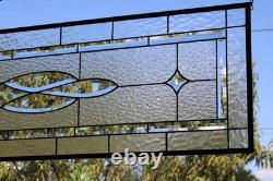 Clear Stained Glass Panel. 14.75 x 58.75. Contemporary Rectangular Window