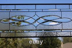 Clear Stained Glass Panel. 14.75 x 58.75. Contemporary Rectangular Window