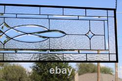 Clear Stained Glass Panel. 14.75 x 58.75. Contemporary Rectangular Window