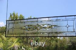 Clear Stained Glass Panel. 14.75 x 58.75. Contemporary Rectangular Window
