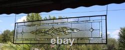 Clear Stained Glass Panel. 14.75 x 58.75. Contemporary Rectangular Window