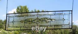 Clear Stained Glass Panel. 14.75 x 58.75. Contemporary Rectangular Window