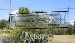 Clear Stained Glass Panel. 14.75 x 58.75. Contemporary Rectangular Window