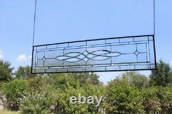 Clear Stained Glass Panel. 14.75 x 58.75. Contemporary Rectangular Window