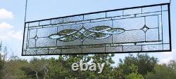 Clear Stained Glass Panel. 14.75 x 58.75. Contemporary Rectangular Window