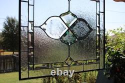 Clear Stained Glass Panel. Modern Window Decor Clear Stained Glass Panel. Modern Window Decor