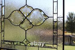 Clear Stained Glass Panel. Modern Window Decor