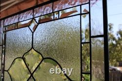 Clear Stained Glass Panel. Modern Window Decor