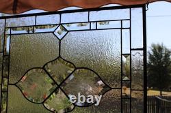 Clear Stained Glass Panel. Modern Window Decor