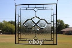 Clear Stained Glass Panel. Modern Window Decor