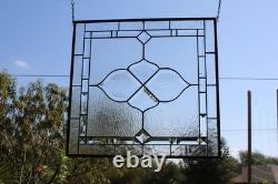 Clear Stained Glass Panel. Modern Window Decor Clear Stained Glass Panel. Modern Window Decor
