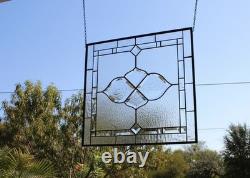 Clear Stained Glass Panel. Modern Window Decor