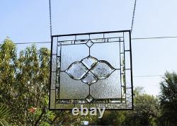 Clear Stained Glass Panel. Modern Window Decor