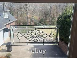 Clear Stained Glass and Beveled Window Transom-Gorgeous